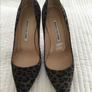 Manolo Blahnik BBs grey cheetah
